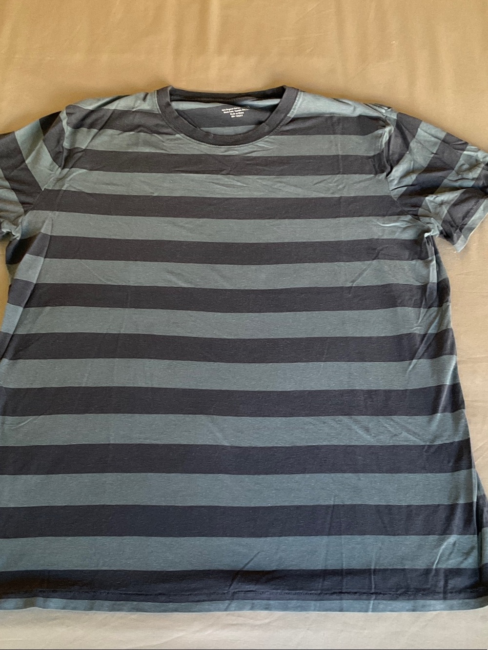 Taylor Stitch Striped Crewneck T-Shirt in Slate Blue and Charcoal